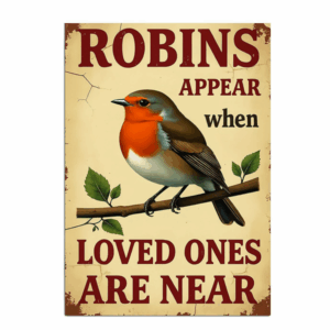 Robins Appear When Loved Ones Are Near Sign | Vintage Wall Plaque