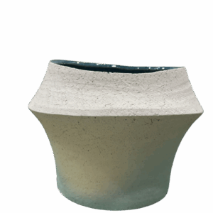 Ceramic Vase with Blue Glazed Interior