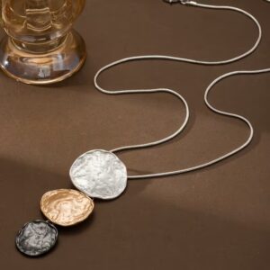 silver Y shape pendant necklace with minimalist design