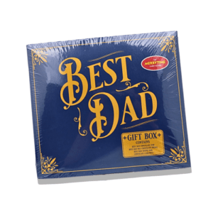 best dad chocolate gift box in blue and gold packaging