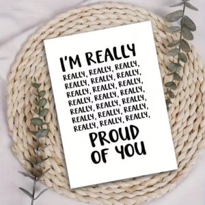 im really proud of you greeting card with simple modern text design