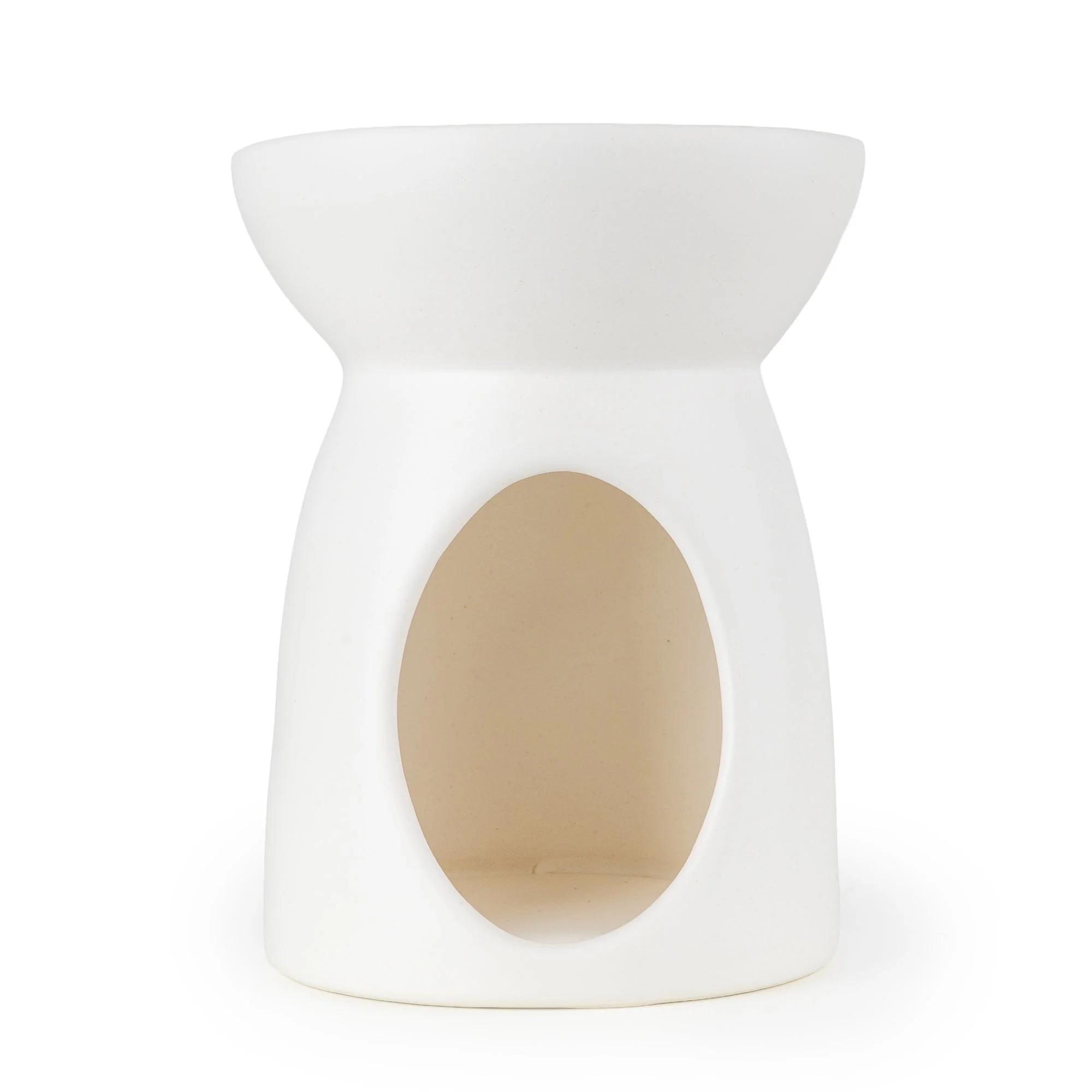 13cm ceramic oil burner in matt white finish