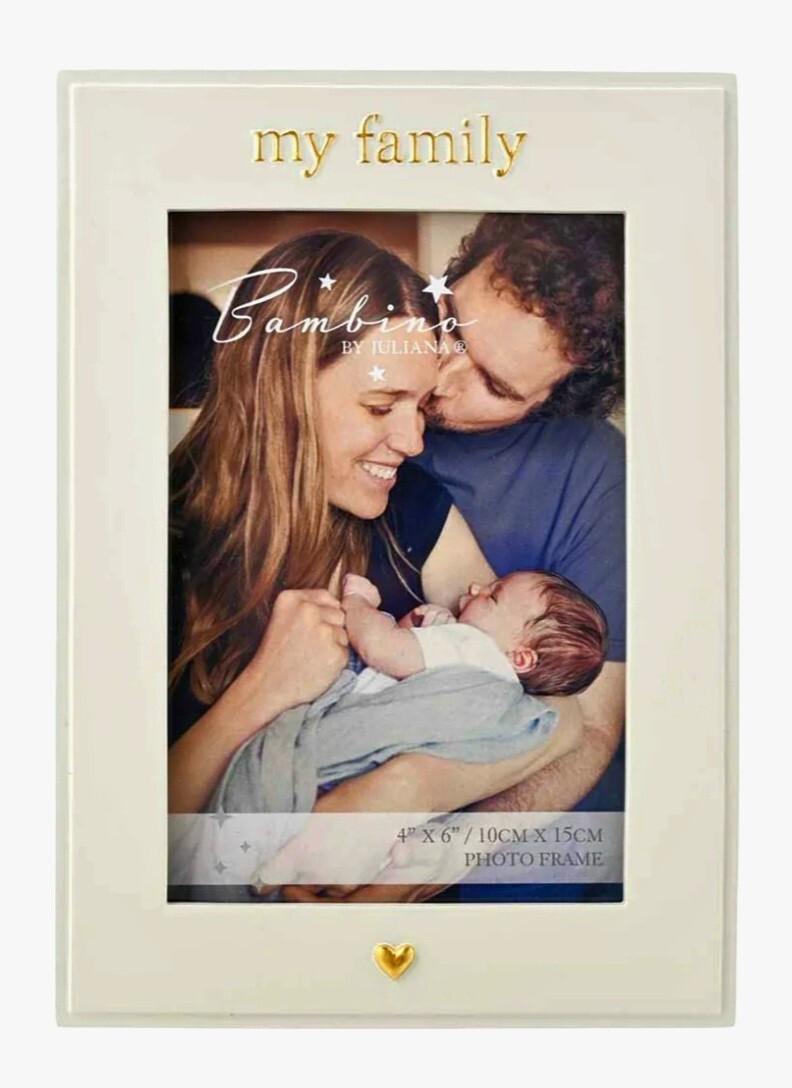 Bambino My Family 6x4 Photo Frame with gold heart detail