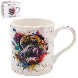 Splash Art Bulldog Fine China Mug