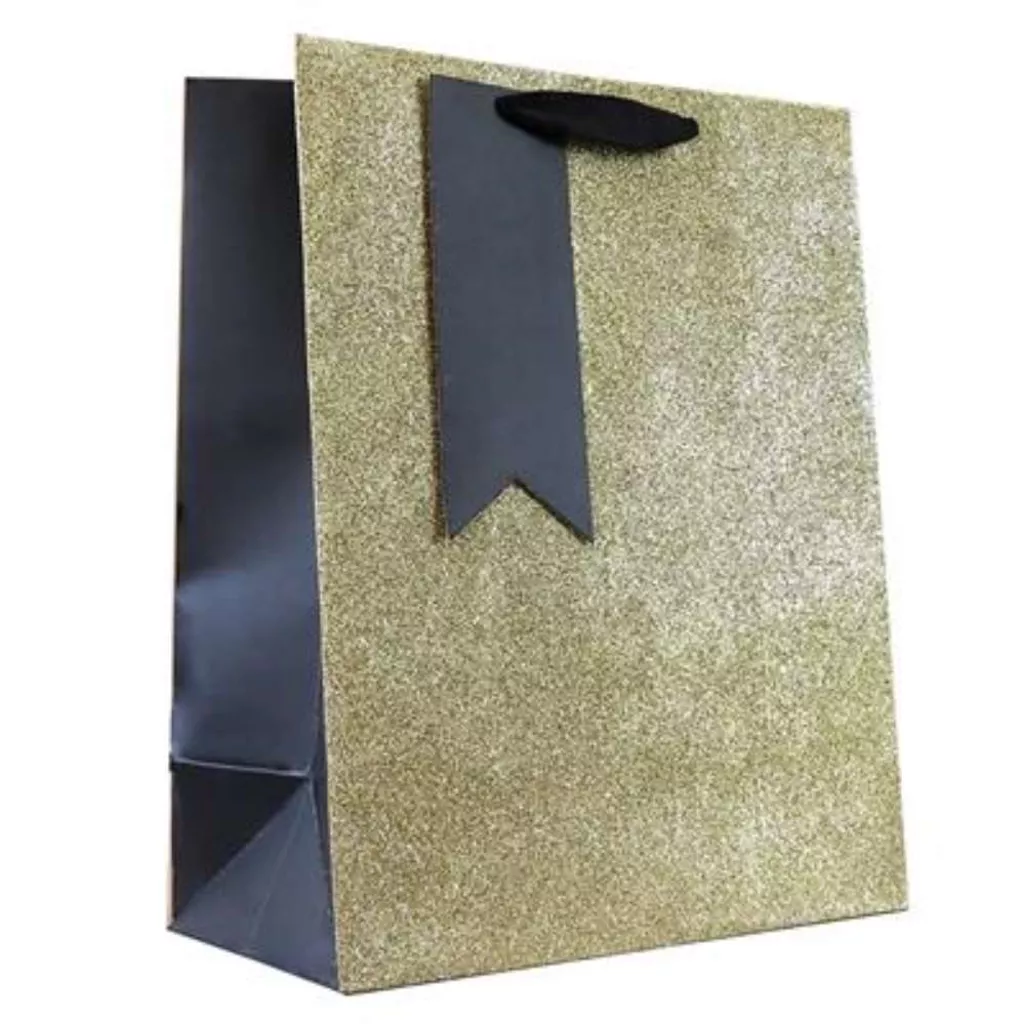 Portrait Gift Bag - Gold Glitter