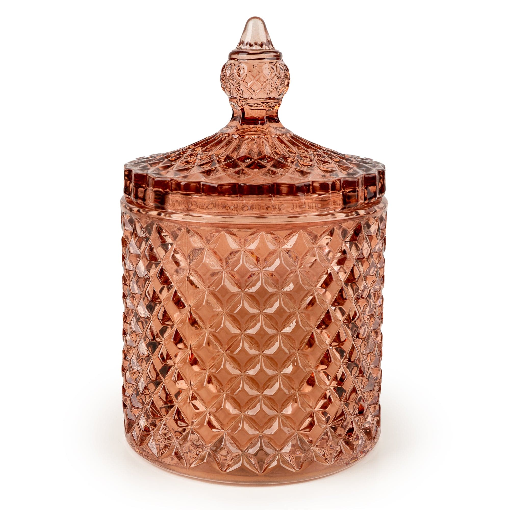 jhangye pink candle jar, embossed glass candle with lid, luxury pink candle