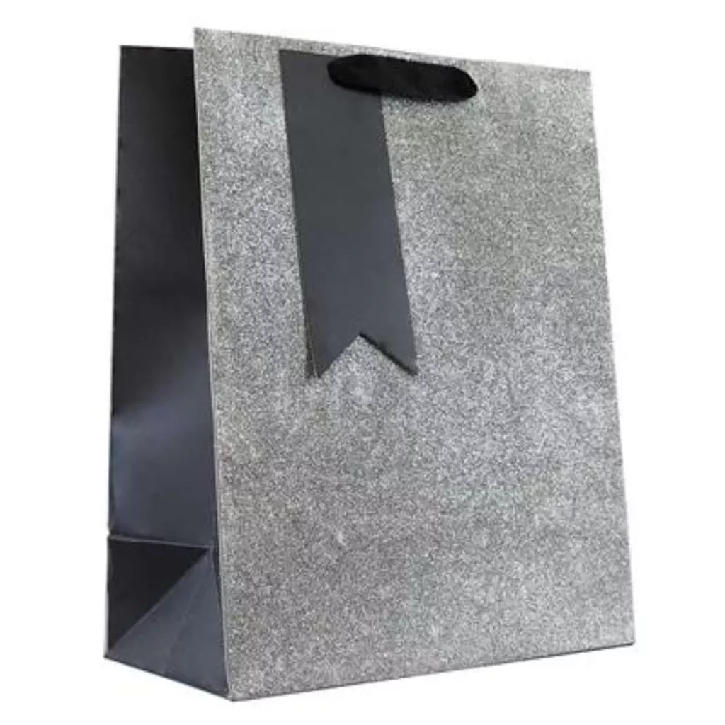 Portrait Gift Bag - Silver Glitter