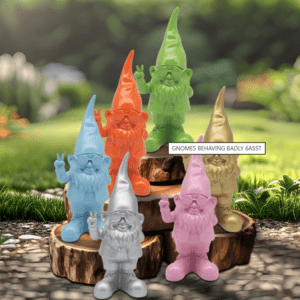 Love Heart Gnome Statue 20cm available in Green Pink and Blue