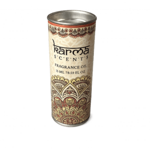Karma Scents Vanilla Fragrance Oil 15ml in decorative cream patterned gift tube