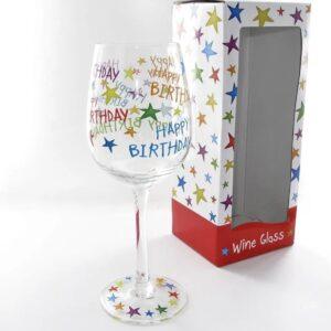 happy birthday 40 wine glass