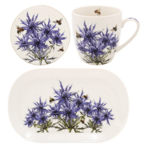 Thistle Design Mug, Coaster & Tray Set