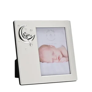Impressions silver baby photo frame with moon and sleeping baby decoration