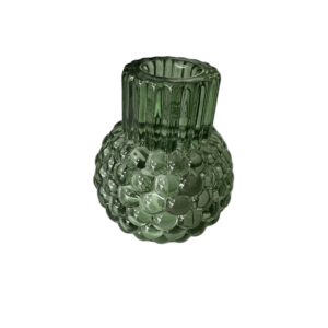 green glass candle holder, reversible candle holder, tealight and dinner candle holder