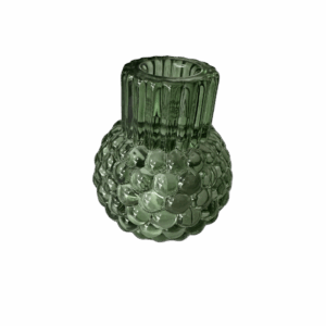 green glass candle holder, reversible candle holder, tealight and dinner candle holder