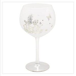 Silver Sparkle Butterfly Balloon Gin Glass in Presentation Box