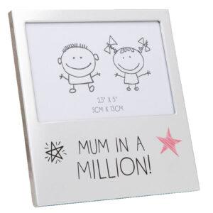 Mum In A Million aluminium photo frame for 3.5 x 5 inch photograph